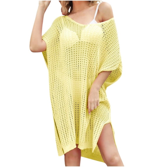 YABCSAZ Womens Bathing Suit Cover Up Sleeveless Mesh Swimsuit Coverup Tank Tops Summer Casual Loose Plus Size Coverup Sexy Elegant Lace Beach Bathing Suit Cover Up for Poolside, Seaside and Party