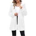 thumbnail image 1 of YABCSAZ Womens Fuzzy Jacket Hooded Cardigan Open Front Lightweight Sherpa Coat Winter Outwear with Pockets, 1 of 8