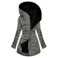 thumbnail image 1 of YABCSAZ Womens Puffer Jacket Long Quilted Hooded Winter Coat Lightweight Packable Outerwear Jackets, 1 of 7