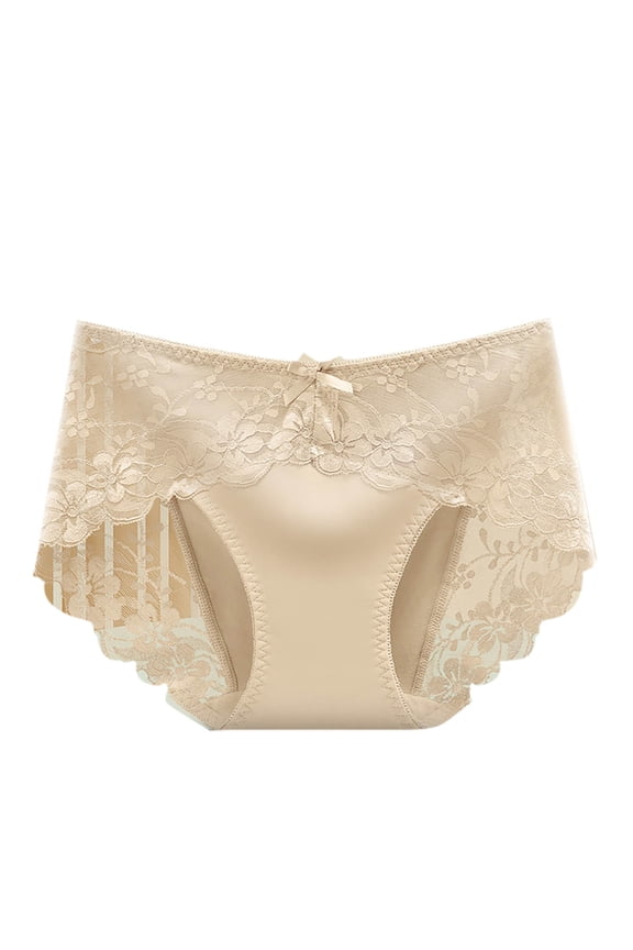 Womens Underwear High Rise Lace Panties Solid Color Casual Cotton Bikini Brief Underwear Hip Lift Tummy Control Soft Strench Breathable Pants Hipster Panties