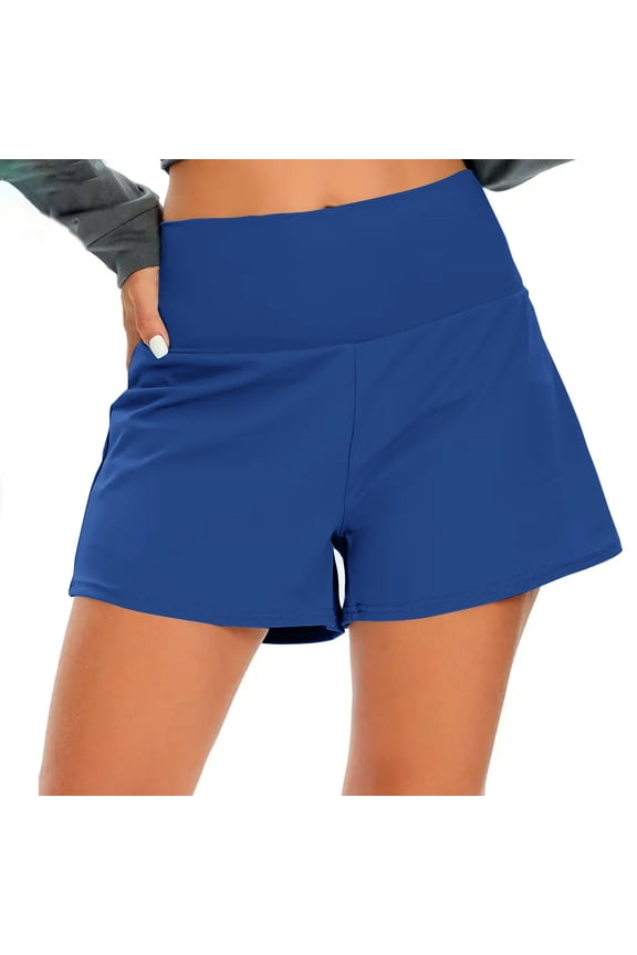 Yoga Shorts for Women's High Waist Tummy Control Fitness Shorts Casual Outerwear Quick Drying 2 in 1 Dolphin Running Shorts Gym Workout Athletic Tennis Shorts Split