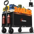 thumbnail image 1 of Yacona 3 in 1 Wagons Carts Foldable, Heavy Duty Utility Cart with Wheels, Collapsible Wagon with Cup Holders, for Beach, Camping, Grocery and Garden, 360LBS, Black, 1 of 10