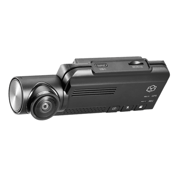 YADA 2K 360 RoadCam Pro - QHD 2K Compact Dashcam with App Control, Built-in GPS, 4-in-1 Split Screen Recording, 16GB SD Card Included, Black
