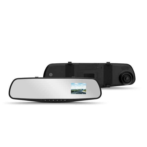 YADA 720P Mirror Roadcam, Add-on Rear View Mirror & HD Dash Cam 2-in-1, 2.4" LCD Monitor