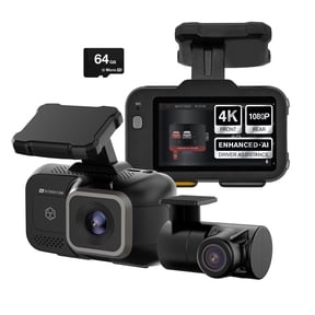 YADA Roadcam AI PLUS, AI-Powered 4K Dash Cam with 1080p Rear Cam, Full-Coverage Driver Assistance
