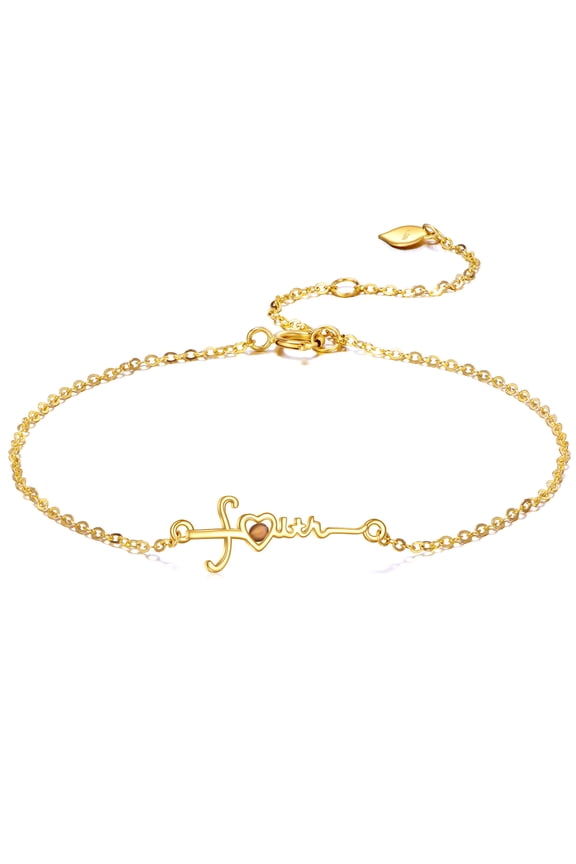 14K Solid Gold Cross Bracelet for Women Mustard Seed Bracelet Real Gold Jewelry Gifts for Her