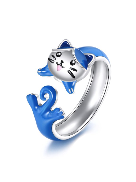 925 Sterling Silver Cat Ring for Women Dainty Gift for Cat Lover