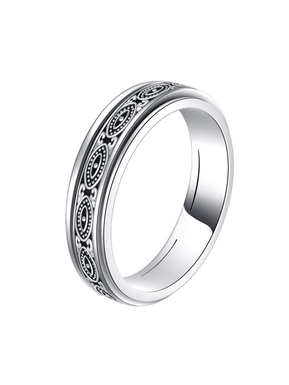 925 Sterling Silver Evil Eye Ring for Women Sterling Silver Spinner Fidget Rings Anxiety Jewelry Gift for Women