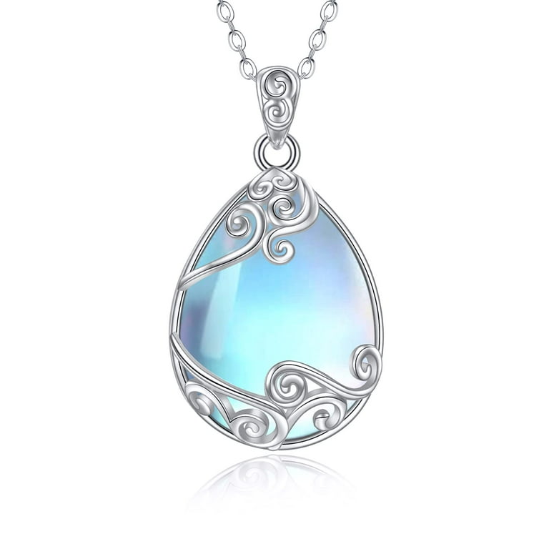 Sterling Silver Filigree Teardrop Moonstone Pendant Sterling Silver Filigree Teardrop Moonstone Pendant