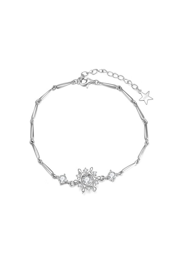 925 Sterling Silver Snowflake Bracelets for Women bracelet Snowflake Jewelry