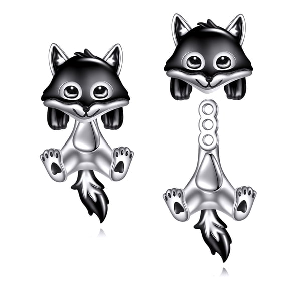 YAFEINI 925 sterling silver Wolf Earring Stud/Drop Earring Set Wolf jewelry gift for Women