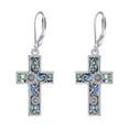 thumbnail image 1 of YAFEINI 925 sterling silver cross sunflower filaments abalone shell earrings as a jewelry gift for Women, 1 of 6