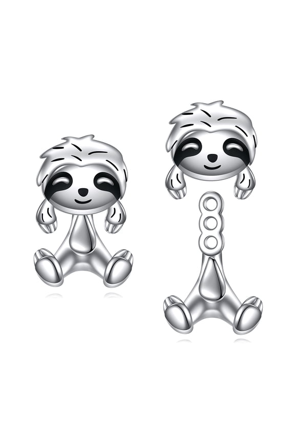 925 sterling silver sloth earrings as a cute animal jewelry gift for Women