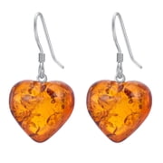 YAFEINI Amber Earrings for Women Heart Dangle Earrings Amber Jewelry Valentine's Day Gift