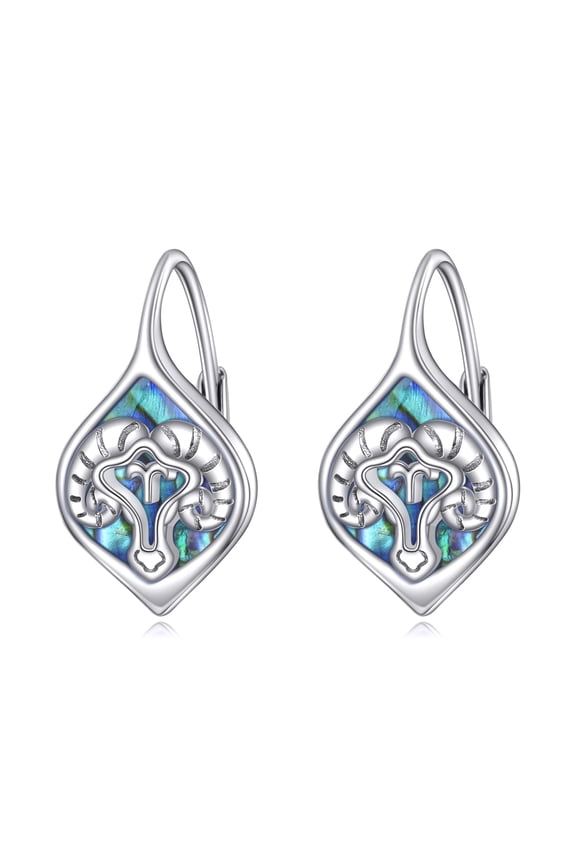 Aries Earrings 925 Sterling Silver Drop Earrings for Women Piercing Jewellery Delicate Lovely Gifts for Daughter Niece Birthday Constellation Jewellery Gifts for Women