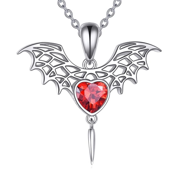 YAFEINI Bat Necklaces for Women 925 Sterling Silver Bat Cross Necklace Goth Jewelry Gifts for Women Men