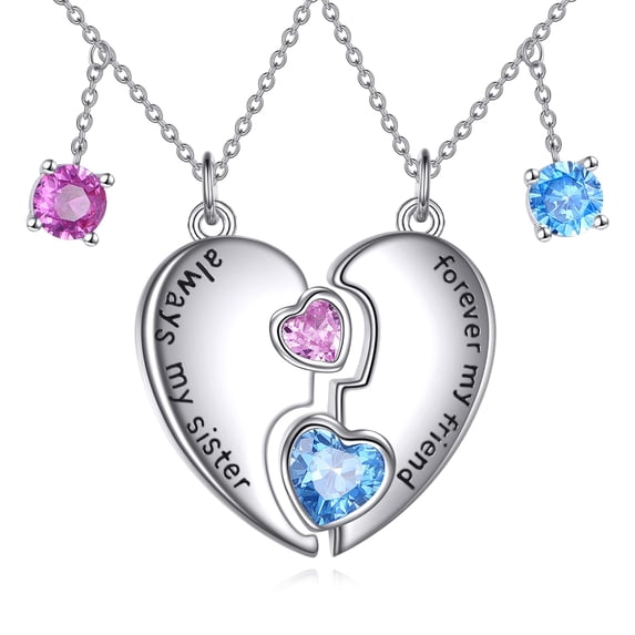 YAFEINI Best Friend Necklace 925 sterling silver BFF Friendship Sister Matching Necklaces for 2 Bestie Gifts Women Sisters Birthday Valentines Day Gifts for Friends