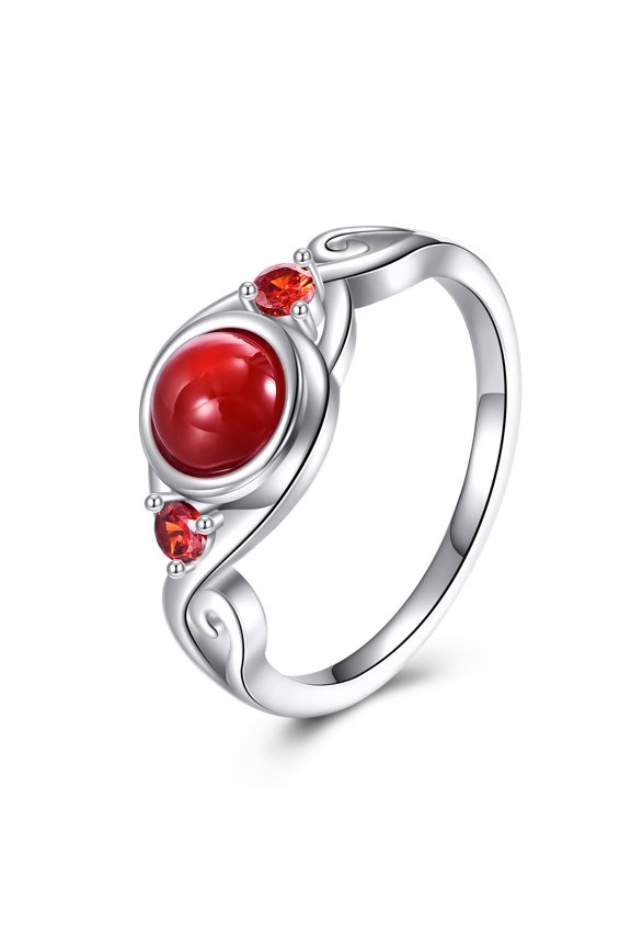Carnelian Ring Sterling Silver Red Ring Carnelian Jewelry For Women US8
