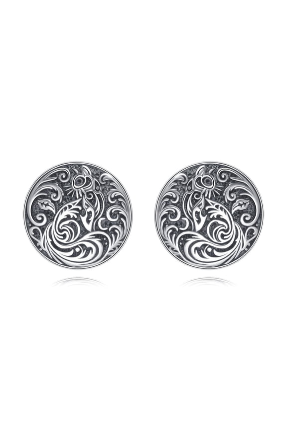 Cat Earring Sterling Silver Filigree Stud Earrings Cute Animal Jewelry Gifts for Women Cat lovers