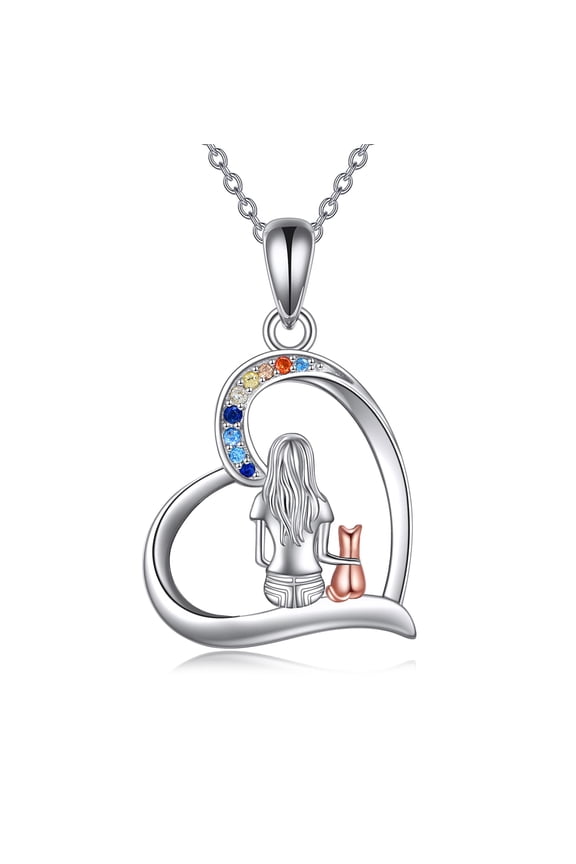 Cat Necklace Sterling Silver Jewelry for Women Cat Jewelry Gifts