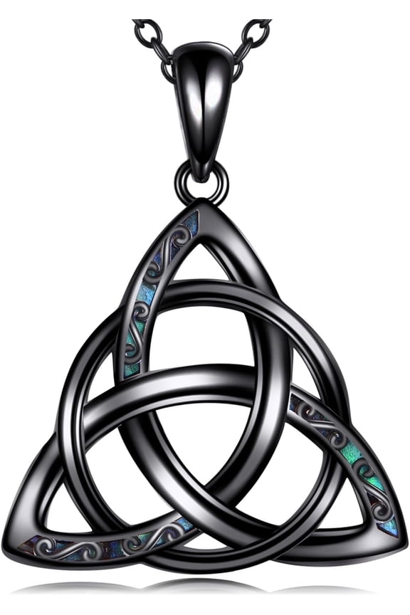 Celtic Knot Necklace 925 Sterling Silver Abalone Shell Celtic Pendant Necklace Irish Jewelry Gifts For Women