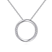 YAFEINI Circle Necklace for Women 925 Sterling Silver Circular Pendant Necklace One Circle One Love Pendant Jewelry Gifts for Women Lover Wife