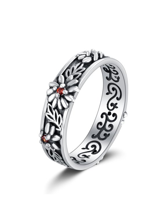 Daisy Ring Sterling Silver Daisy Flower Jewelry for Women Birthday