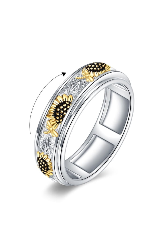 Dragonfly Anxiety Rings Sterling Silver Dragonfly Spinner Spinning Fidget Rings for Women Relieve Stress Gift