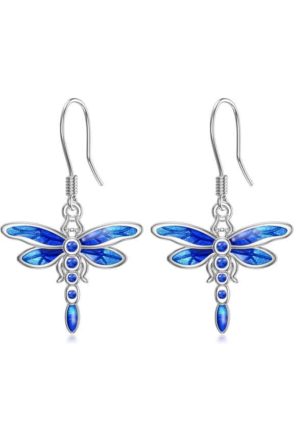Dragonfly Earrings for Women Sterling Silver Dragonfly Dangle Drop Earrings Dragonfly Earrings Dangling Dragonfly Jewelry Gifts for Women Her Wife Mom Birthday