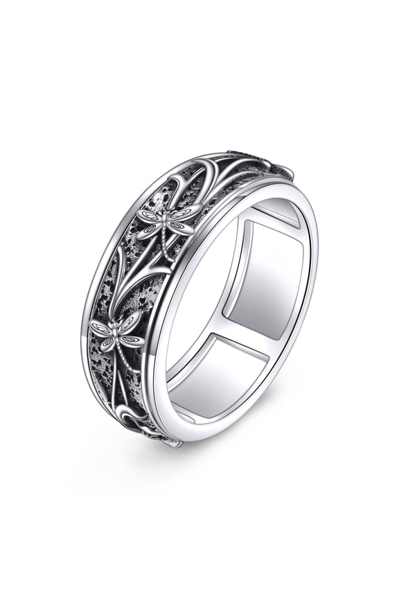 Dragonfly Spinner Ring Sterling Silver Dragonfly Ring Anxiety Relieve Jewelry Gift for Women Men