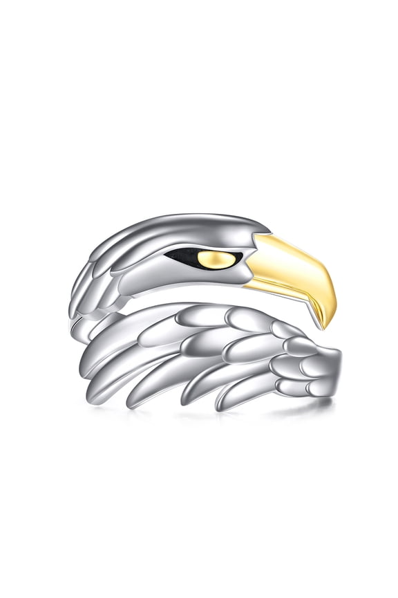 Eagle Ring Sterling Silver Adjustable Eagle Ring Fashion Animal Jewelry Gifts for Women Men