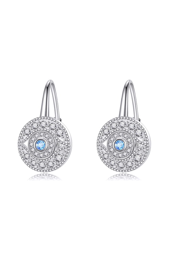 Evil Eye Earrings 925 Sterling Silver Luck Amulet Protection Evil Eye Jewelry Gift for Women