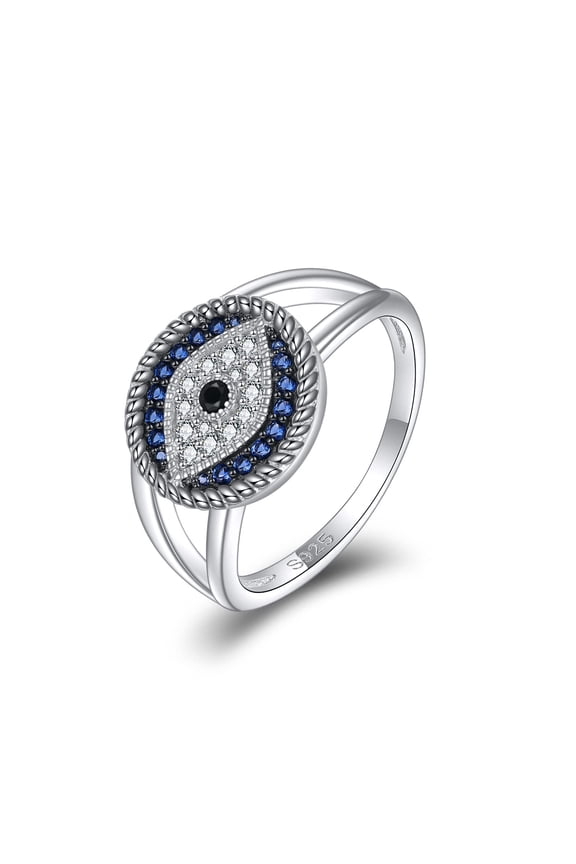 Evil Eye Ring for Women Jewelry Gifts for Women 925 Sterling Silver Blue Fashion Zirconia Rings (8)