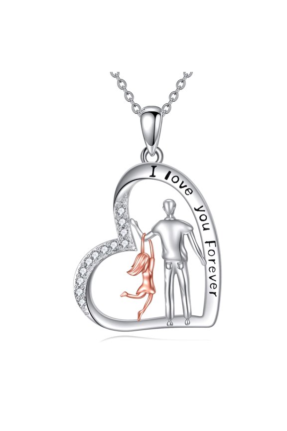 Father Necklace Sterling Silver Dad Pendant Necklace Daddy Jewelry Gifts for Father
