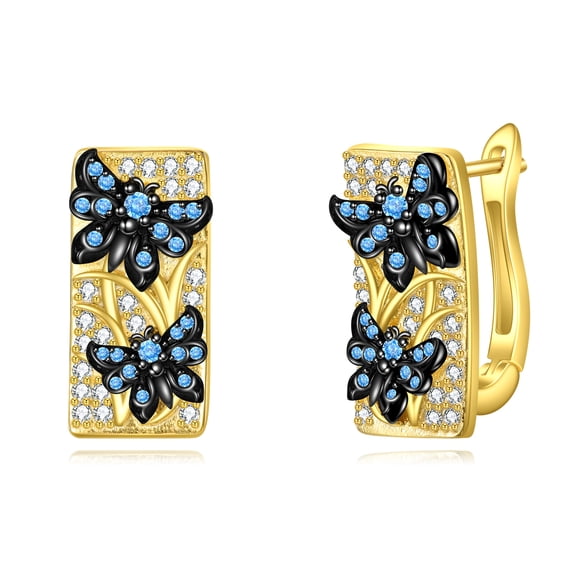 YAFEINI Gold Plated Sterling Silver Butterfly Earrings for Women Butterfly Hoop Earrings Butterfly Jewelry Gifts Birthday