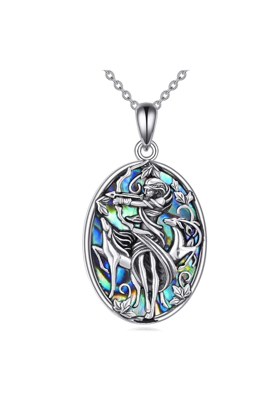 Greek Goddess Necklace S925 Sterling Silver Artemis Goddess of The Hunting Mythology Jewelry for Women Gifts (Silver-Artemis Goddess Necklace)
