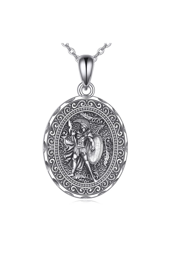 Greek Goddess Necklace Sterling Silver Corinthian Warrior Pendant Necklace Jewelry for Women