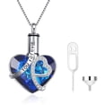 thumbnail image 1 of YAFEINI Heart URN Necklace for Ashes Sterling Silver Cremation Ashes Necklace Embellished with Crystals from Austria, Engraved "I love you forever" Fine Keepsake Memorial Cremation Jewelry for Ashes, 1 of 5
