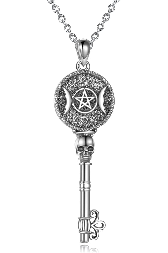 Hecate Necklace S925 Silver Pentagram Necklace Wheel of Hecate Goddess Symbol Paggan Wiccan Jewelry for Women