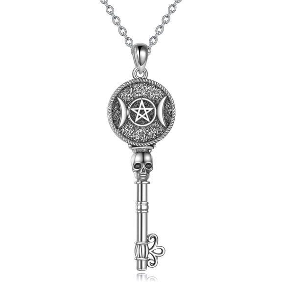 YAFEINI Hecate Necklace S925 Silver Pentagram Necklace Wheel of Hecate Goddess Symbol Paggan Wiccan Jewelry for Women