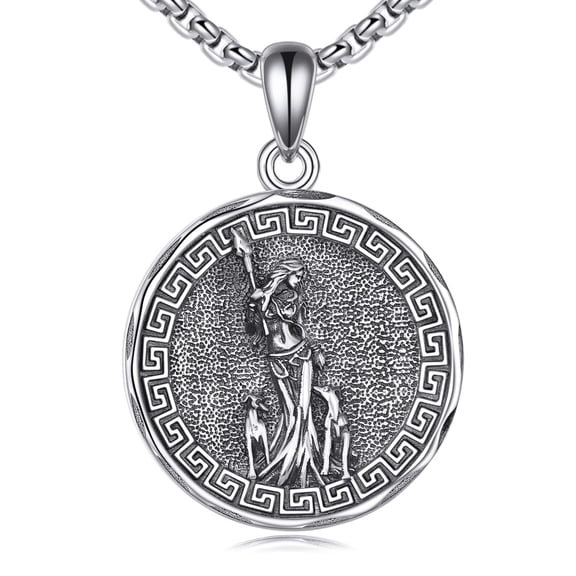 YAFEINI Hecate Necklace Sterling Silver Religious Protector Pendant Greek God Jewelry Goddess Gift for Women Men