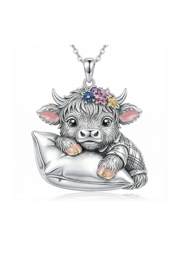 Highland Cow Necklace Highland Cow Pendant Necklace Scottish Jewelry Graduation Gift for Women Her