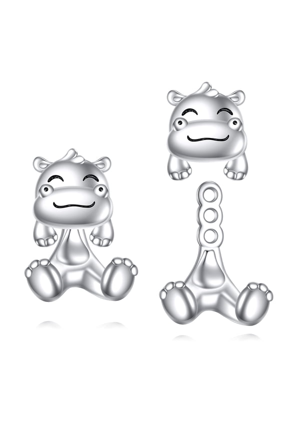 Hippo Earrings for Women 925 Sterling Silver Animal Stud Earrings Hippo Jewelry Gifts for Women