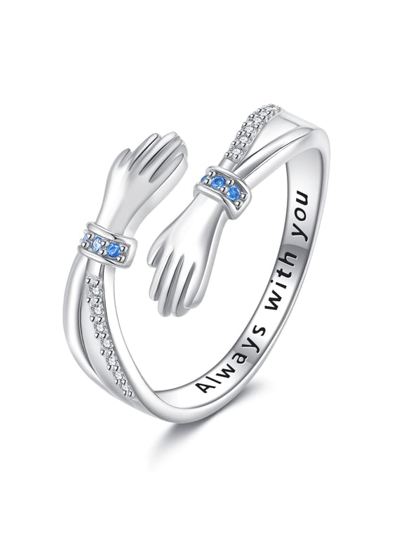Hug Ring Hug Rings Hugging Hand Open Promise Ring Adjustable Ring Jewelry Mothers Day Birthday Gifts for Mom Sister Wife Friends Grandma