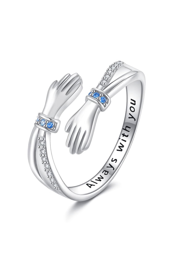 Hug Ring Hug Rings Hugging Hand Open Promise Ring Adjustable Ring Jewelry Mothers Day Birthday Gifts for Mom Sister Wife Friends Grandma