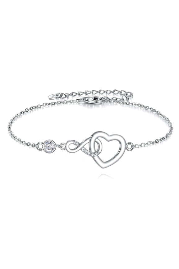 Infinity Heart Bracelets for Women 925 Sterling Silver Birthday Jewelry for Wife Mom