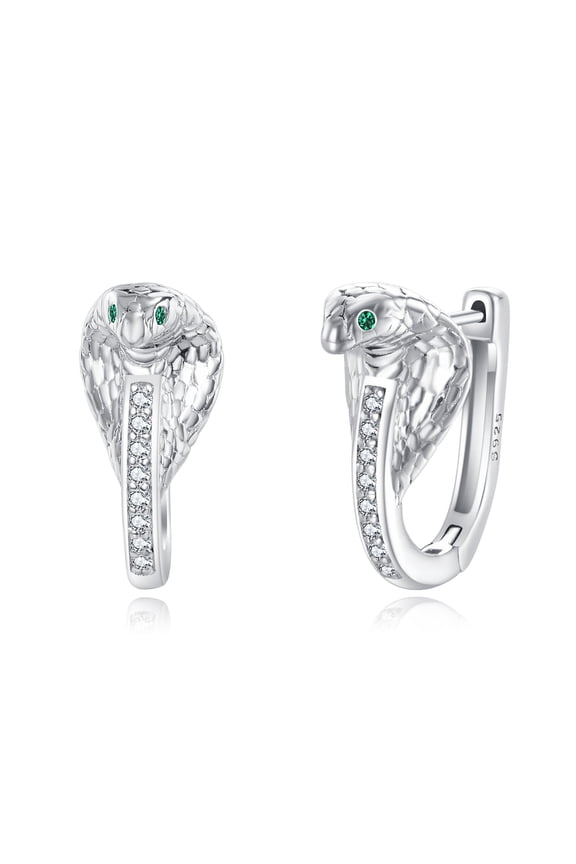 King Cobra Snake Earrings For Women 925 Sterling Silver Cobra Earrings Hoop Snake Hoop Earrings CZ Jewelry Gifts for Wife Mother