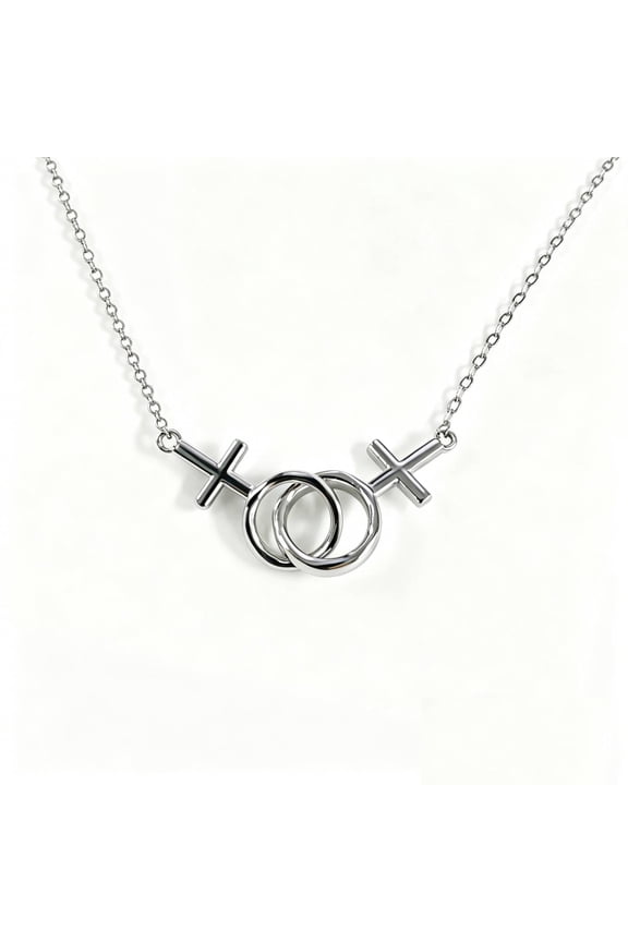 Lesbian Necklace Double Venus Necklace Pendant Necklace Pride Jewelry Pride Lover Gift for Women Mom