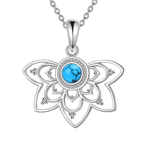 YAFEINI Mandala Necklace S925 Sterling Silver Flower of Life Jewelry Birthday Gift for Women