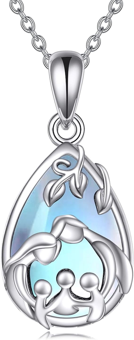 YAFEINI Mom Necklace for Women Sterling Silver mother necklace Mothers Day Birthday Jewelry Gifts for Mother Grandma 18"
